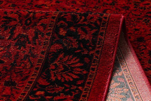 Koberec ORIENT 5125 so strapcami / rám, orientálny / klasický, bordový / čierny