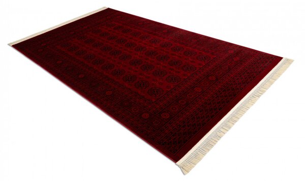 Koberec ORIENT 6889 so strapcami, rám / orientálny, bordový / čierny