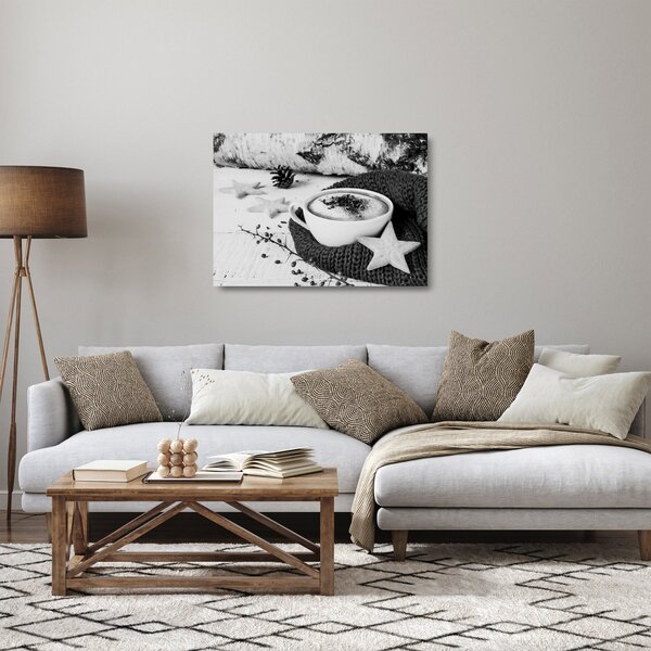 Sklenený obraz - Zimné cappuccino (70x50 cm)
