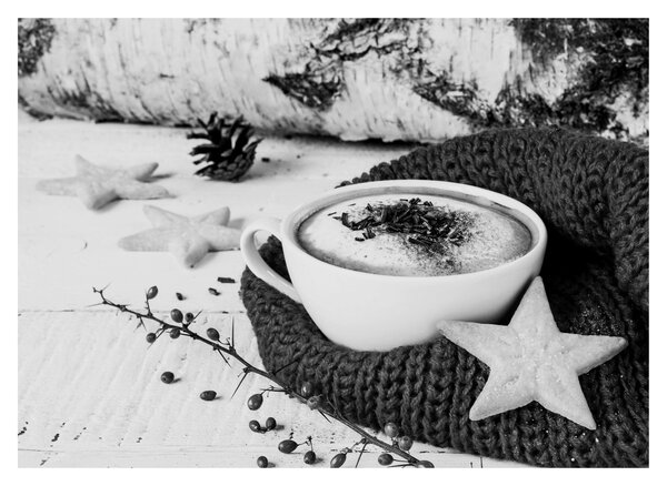 Sklenený obraz - Zimné cappuccino (70x50 cm)