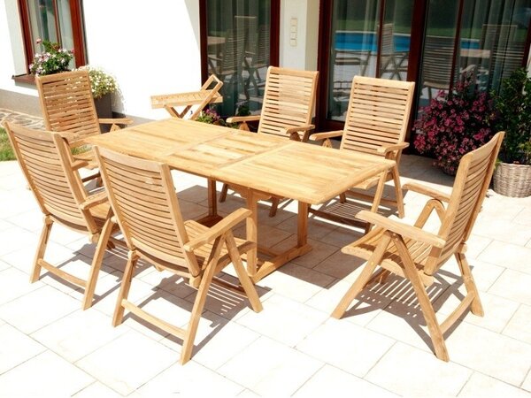 Rozkladací stôl GENTLE 76x150-200x90cm, teak