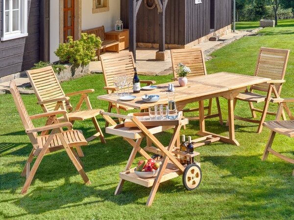 Rozkladací stôl GENTLE 76x150-200x90cm, teak