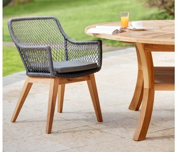 Záhradné kreslo OLIVIA čierne 83x60x63cm,teak