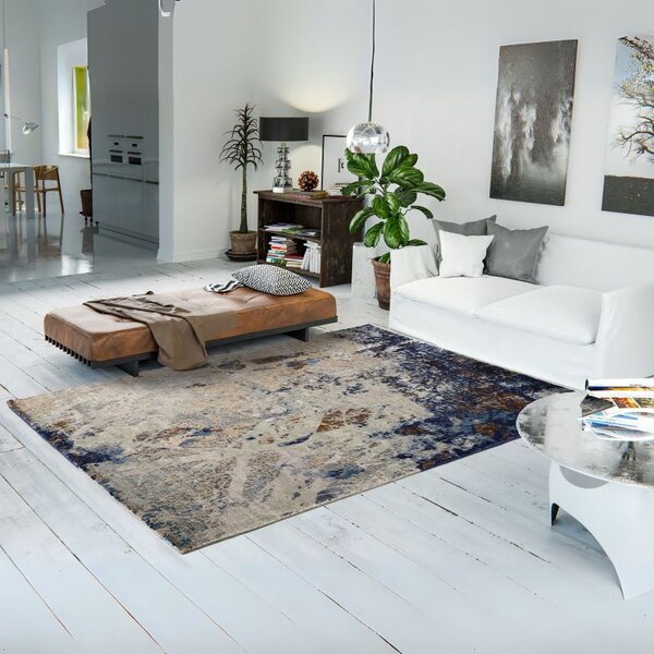 Luxusný 3D koberec Signatur Awaro 492 Modro hnedý 0,71 x 1,40 m