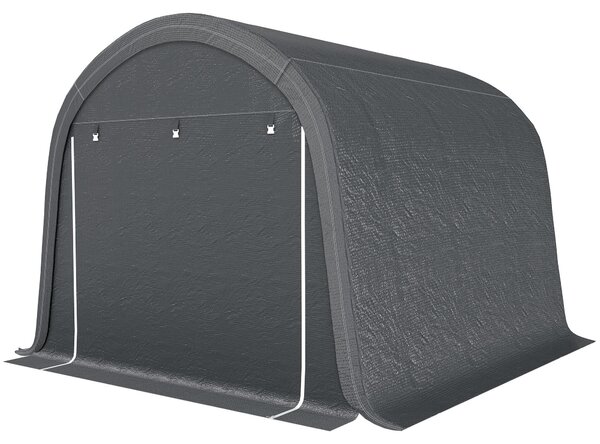 Záhradný domček Outsunny 3 x 3 m s UV ochranou, dvoma roletovými dverami, sivý