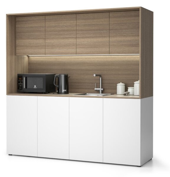 Kuchynka NIKA s drezom a batériou 1963 x 600 x 2000 mm, dub prírodný, pravé