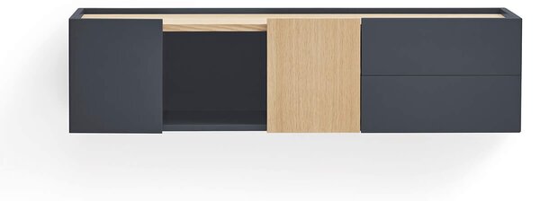MUZZA Tv stolík Oma 110 x 35 cm modrá