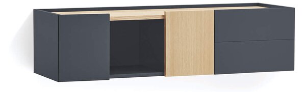 MUZZA Tv stolík Oma 110 x 35 cm modrá