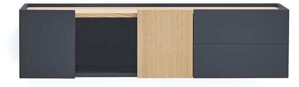 MUZZA Tv stolík Oma 110 x 35 cm modrá