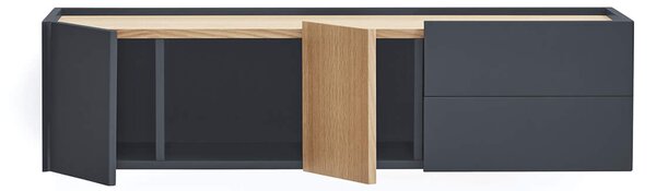 MUZZA Tv stolík Oma 110 x 35 cm modrá