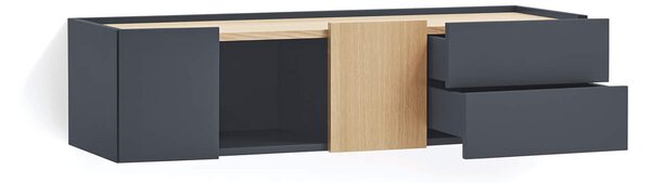 MUZZA Tv stolík Oma 110 x 35 cm modrá
