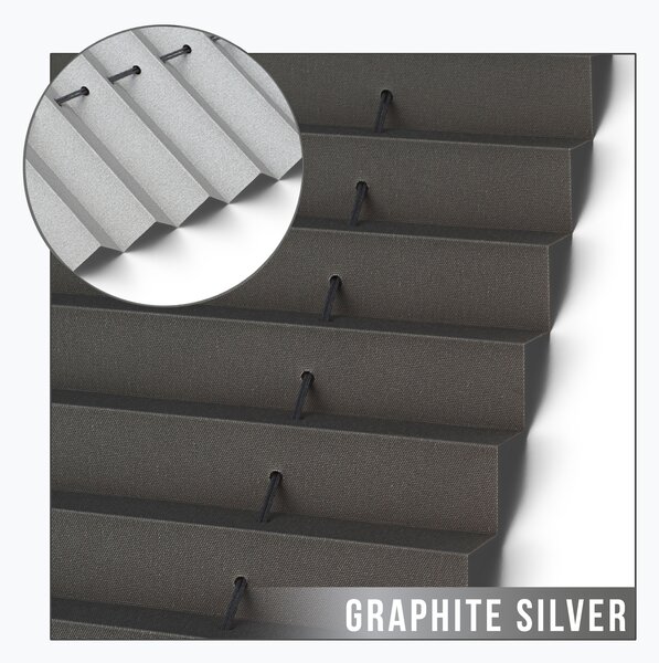 Neinvazívna termoizolačná plisovaná roleta graphite silver Šířka (cm): 30