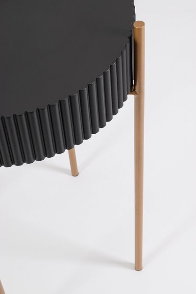 MUZZA Odkládací stolík Dara ⌀40.5 cm čierny