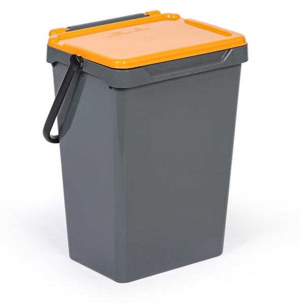 Plastový odpadkový kôš na triedenie odpadu, sivá + žltá, 35 l