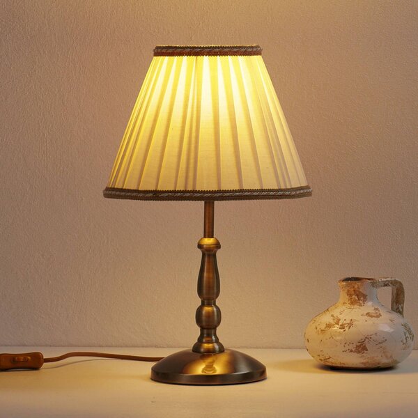 Stolová lampa Rosella vysoká 40 cm, Hnedá / staromosadz, Obývacia izba / jedáleň, kov, Starožitný, Stojacie svietidlo