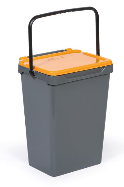 Plastový odpadkový kôš na triedenie odpadu, sivá + žltá, 35 l