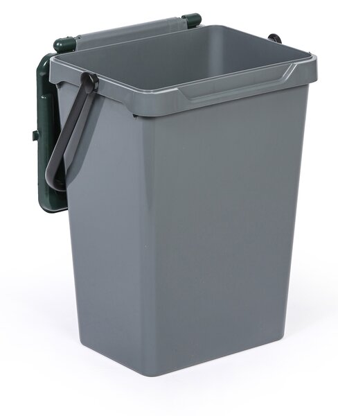Plastový odpadkový kôš na triedenie odpadu, sivá + tmavo zelená, 35 l