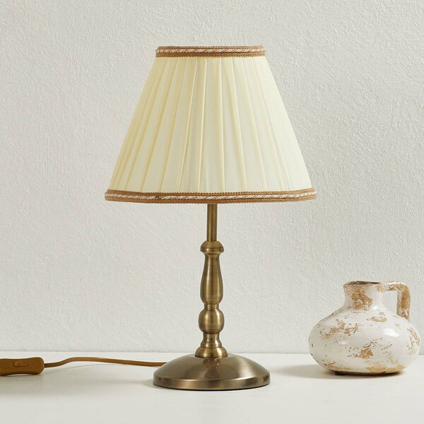 Stolová lampa Rosella vysoká 40 cm, Hnedá / staromosadz, Obývacia izba / jedáleň, kov, Starožitný, Stojacie svietidlo