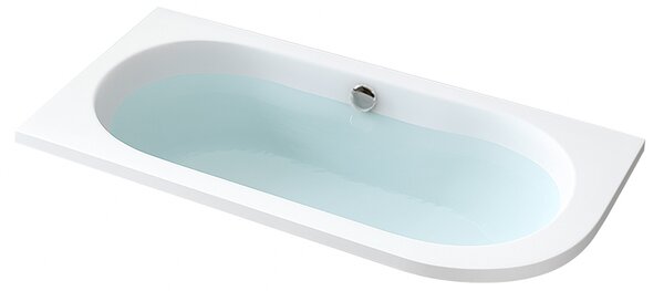BPS-koupelny Akrylátová asymetrická vaňa na zabudovanie EBI 150L 150x75 cm ĽAVÁ, biela/chróm