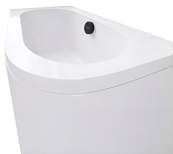 BPS-koupelny Akrylátová asymetrická vaňa s krycím panelom EBI 150L P BL 150x75 cm ĽAVÁ, biela/čierna