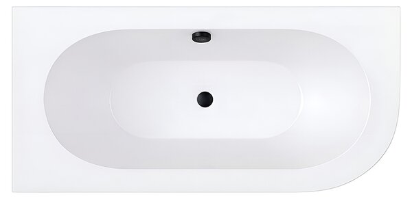BPS-koupelny Akrylátová asymetrická vaňa s krycím panelom EBI 150L P BL 150x75 cm ĽAVÁ, biela/čierna