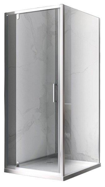BPS-koupelny Štvorcový sprchový kút KZ04C 90x90 chróm/transparent + vanička RIKO BL čierna