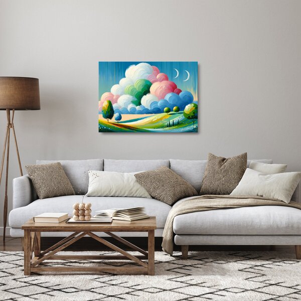 Sklenený obraz - Krajinka s mrakom (70x50 cm)