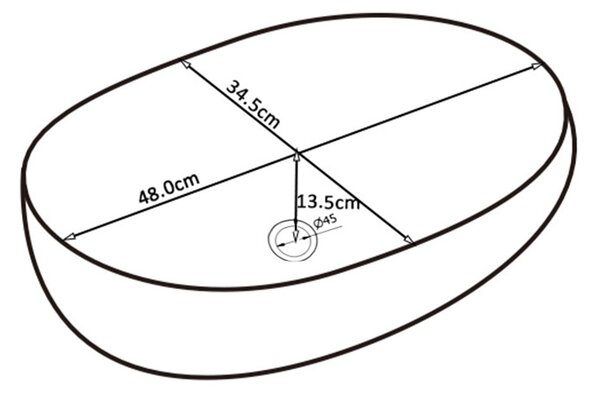 BPS-koupelny Keramické umývadlo na dosku NEO MTB 480 48x34,5 cm, čierne matné
