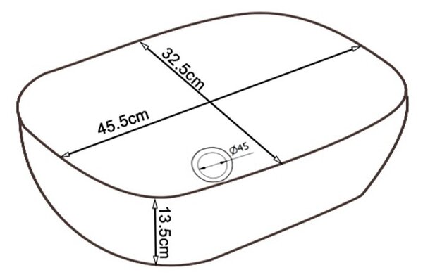BPS-koupelny Keramické umyvadlo na desku MILO MTB MAR3 455 45,5x32,5 cm, čierny mramor