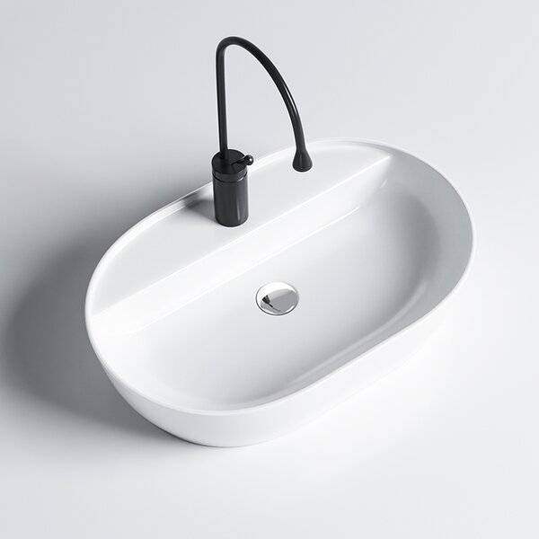 BPS-koupelny Keramické umývadlo na dosku EMI WH 605 60,5x40,5 cm, biele