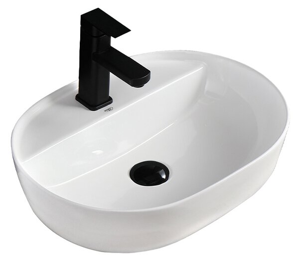 BPS-koupelny Keramické umývadlo na dosku EMI WH 605 60,5x40,5 cm, biele