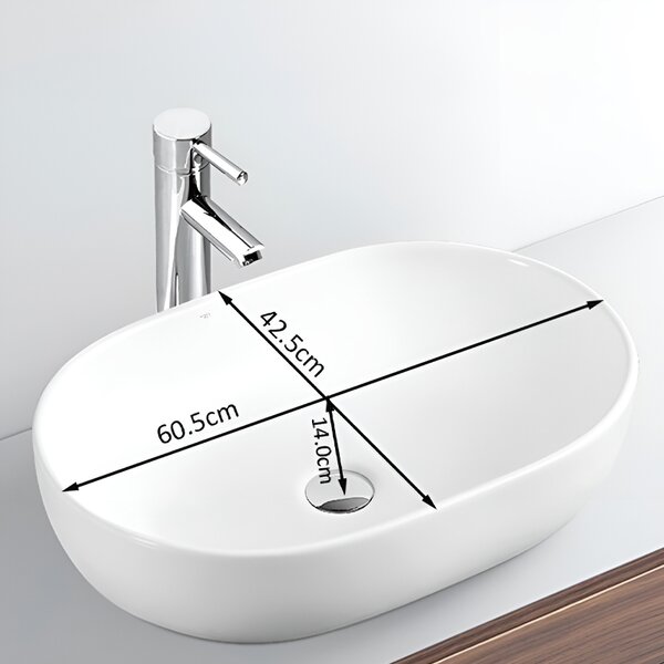 BPS-koupelny Keramické umývadlo na dosku NEO WH 605 60,5x42,5 cm, biele