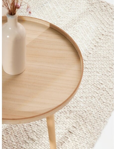 Krémový/slonovinový ručne tkaný behúň s prímesou vlny 80x200 cm Majoli – Elle Decoration