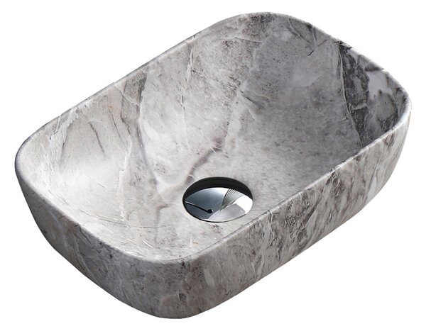 BPS-koupelny Keramické umývadlo na dosku MILO MAR2 370 37x25 cm, sivý mramor