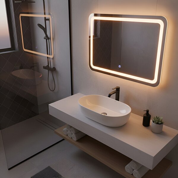 BPS-koupelny Keramické umývadlo na dosku NEO WH 605 60,5x42,5 cm, biele