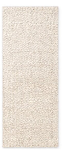 Krémový/slonovinový ručne tkaný behúň s prímesou vlny 80x200 cm Majoli – Elle Decoration