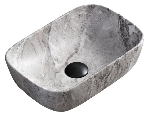 BPS-koupelny Keramické umývadlo na dosku MILO MAR2 370 37x25 cm, sivý mramor