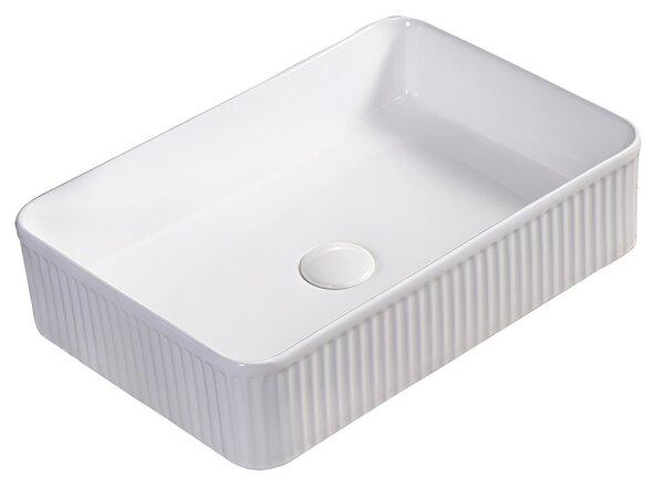 BPS-koupelny Keramické umývadlo na dosku AURA WH 500 50x34 cm, biele