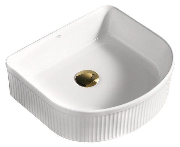 BPS-koupelny Keramické umývadlo na dosku FINO WH 400 40x35 cm, biele