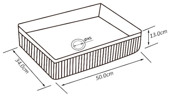 BPS-koupelny Keramické umývadlo na dosku AURA BL 500 50x34 cm, čierne