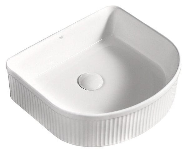 BPS-koupelny Keramické umývadlo na dosku FINO WH 400 40x35 cm, biele