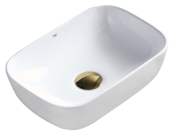 BPS-koupelny Keramické umývadlo na dosku MILO WH 455 45,5x32,5 cm, biele