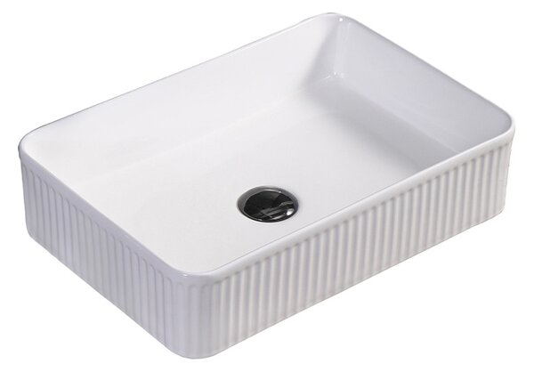 BPS-koupelny Keramické umývadlo na dosku AURA WH 500 50x34 cm, biele