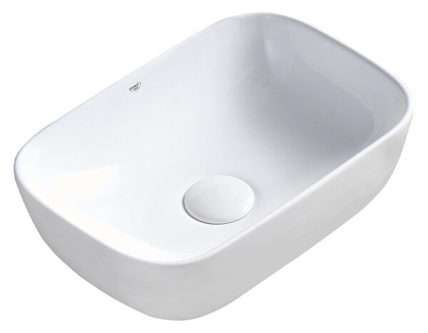 BPS-koupelny Keramické umývadlo na dosku MILO WH 455 45,5x32,5 cm, biele