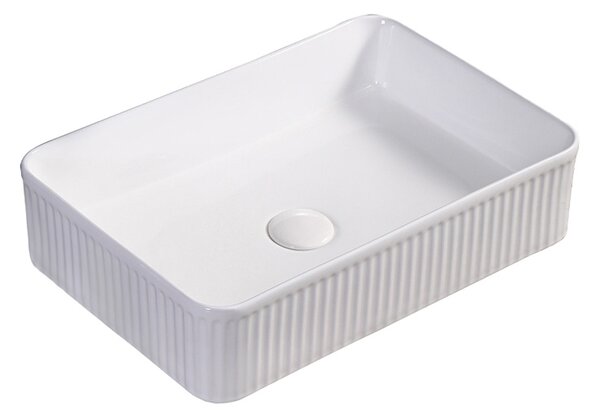 BPS-koupelny Keramické umývadlo na dosku AURA WH 500 50x34 cm, biele