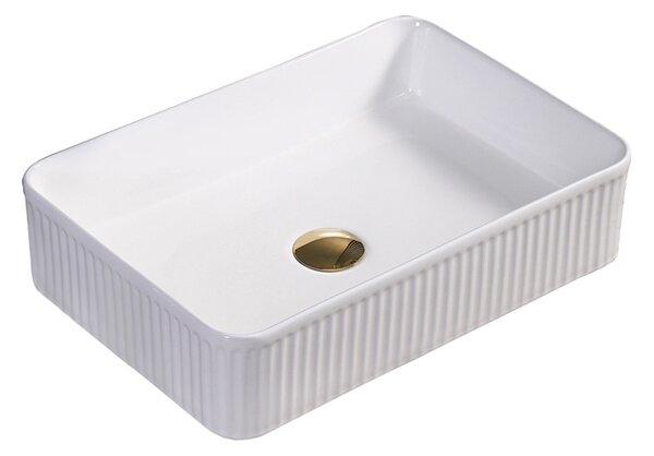 BPS-koupelny Keramické umývadlo na dosku AURA WH 500 50x34 cm, biele