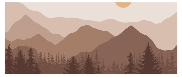 Obraz - Hnedé pohorie N⁰1 (120x50 cm)