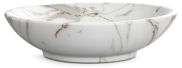 BPS-koupelny Keramické umývadlo na dosku LUMO MAR1 530 53x33 cm, biely mramor
