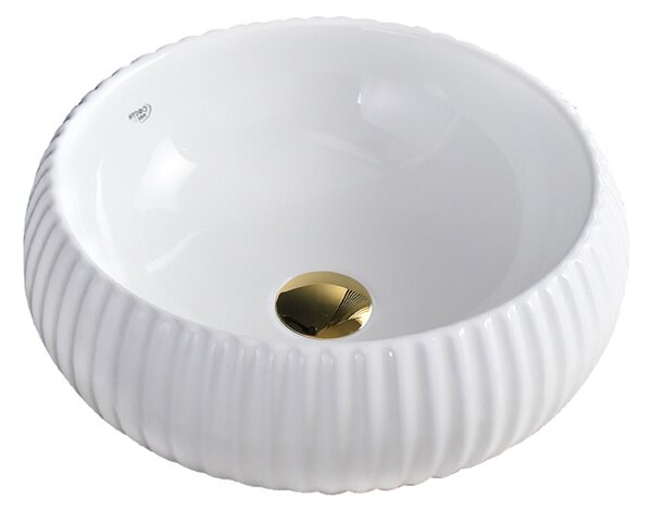 BPS-koupelny Keramické umývadlo na dosku NAOMI WH 400 ⌀ 40 cm, biele