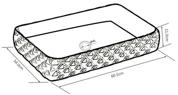 BPS-koupelny Keramické umývadlo na dosku PEARL BL 605 60,5x34 cm, čierne